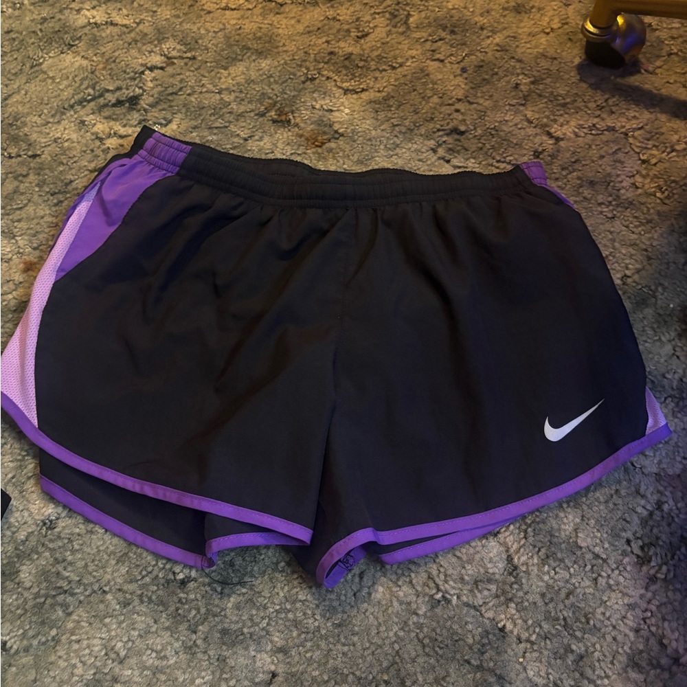 Nike Women's Black and Purple Running Shorts